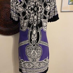 Source Unknown Black and Purple Mini Dress